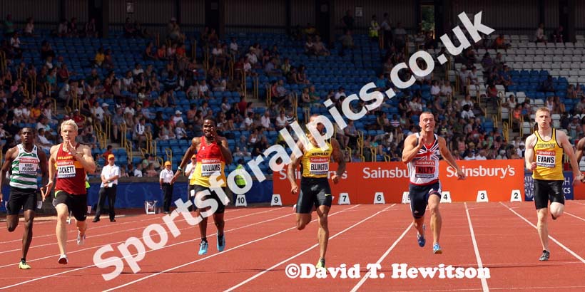 Richard Kilty (Gateshead) finished 2nd to James Ellington in the 200 metres.
